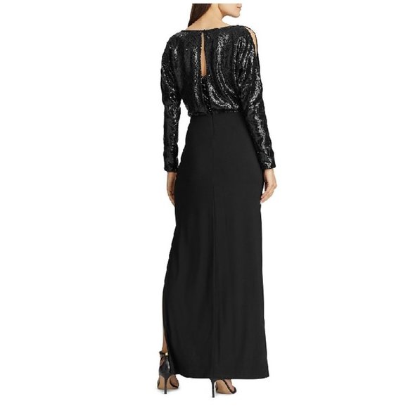 LAUREN RALPH LAUREN Sequined-bodice Jersey Gown - Picture 2 of 8